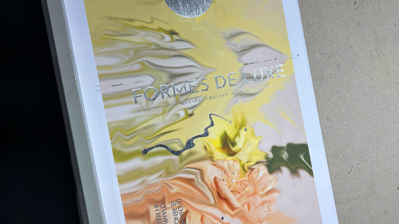 Magazine cover finished with silver hot stamping foil