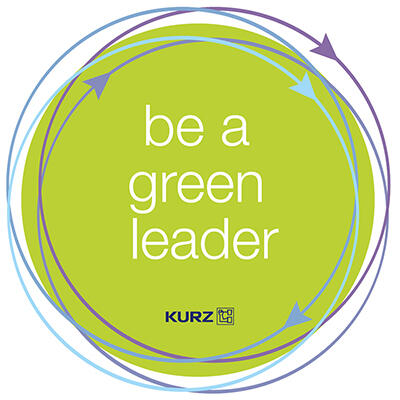 Icon der KURZ-Nachhaltigkeitskampagne "be a green leader"