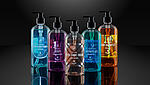 Via KURZ cold transfer finished self-adhesive labels with glitter effect