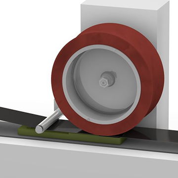 3D rendering detail view, representation of a hot stamping foil for applying finishing